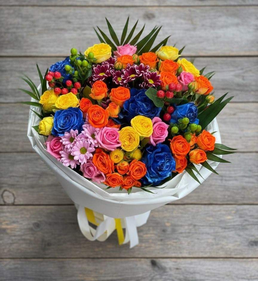 Букет цветов из: Розы и Хризантемы в Шаблыкино