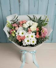 Букет цветов из:  Розы, Лизиантусы и Хризантемы #REPLACE_PRED# Шаблыкино