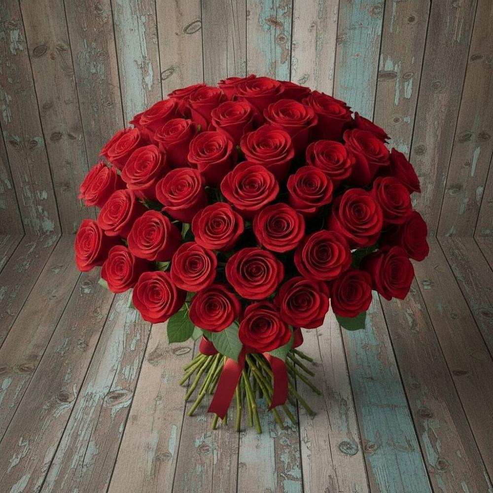Букет 55 Красных роз Фридом в Шаблыкино