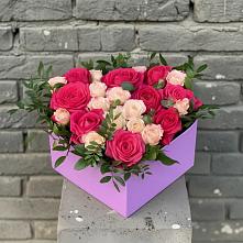 Цветочная композиция из Розы в коробке в Шаблыкино