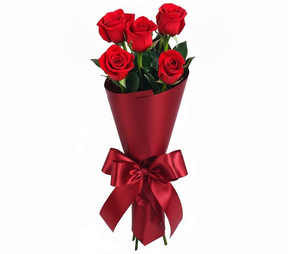 Букет 5 Красных роз Эдлесс Лав в Шаблыкино