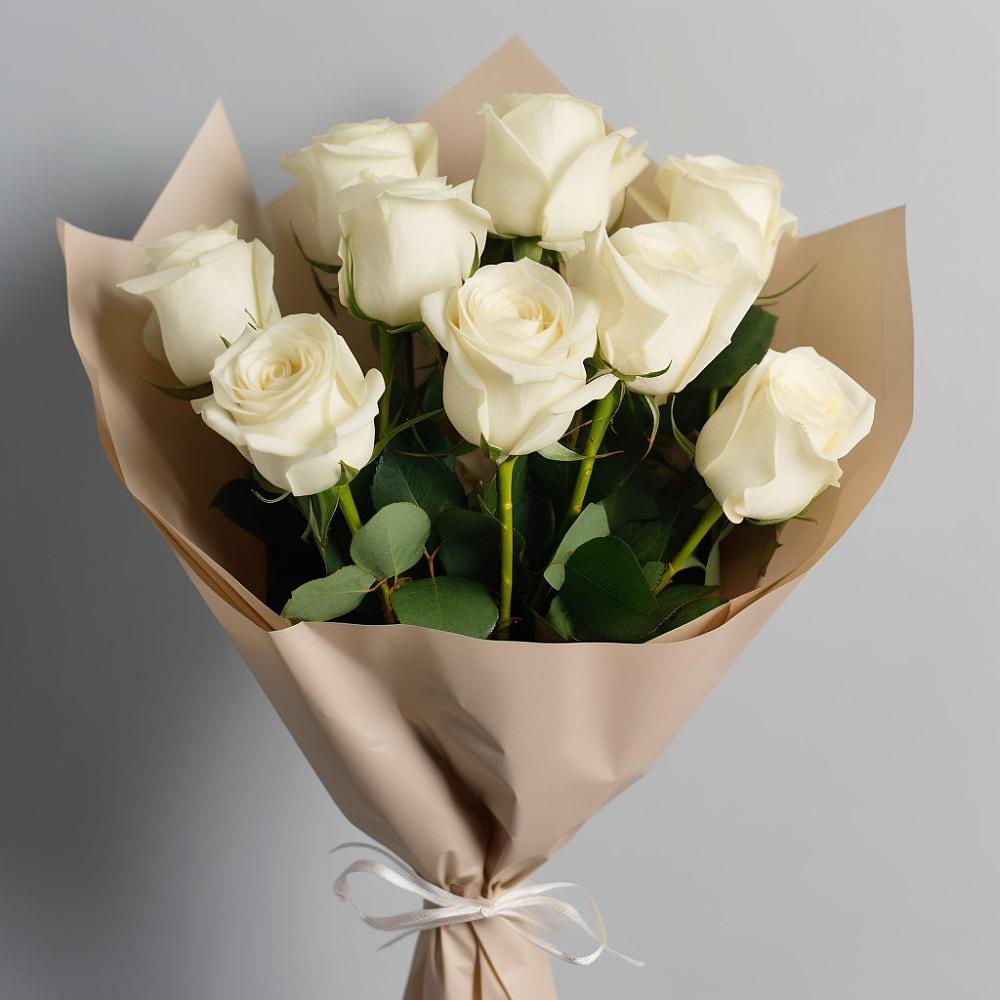 Букет 9 Белых роз Эдлесс Лав в Шаблыкино