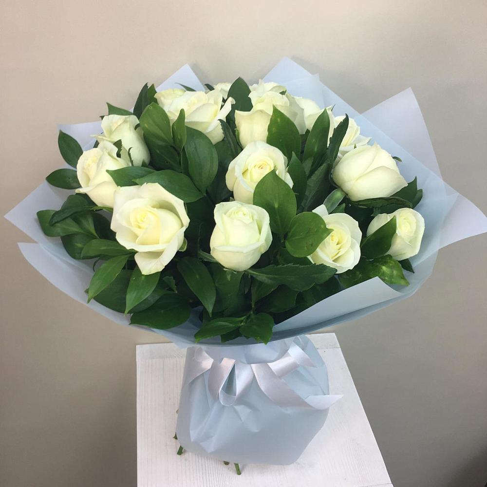 Букет 15 Белых роз Проуд в Шаблыкино