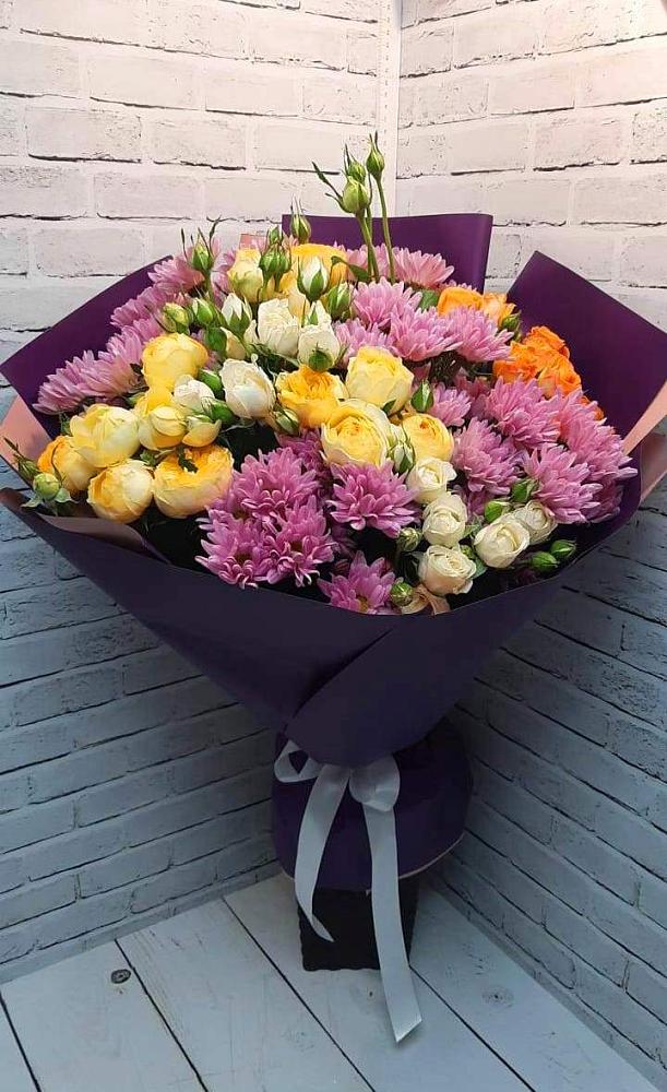 Букет цветов из: Хризантемы и Розы в Шаблыкино
