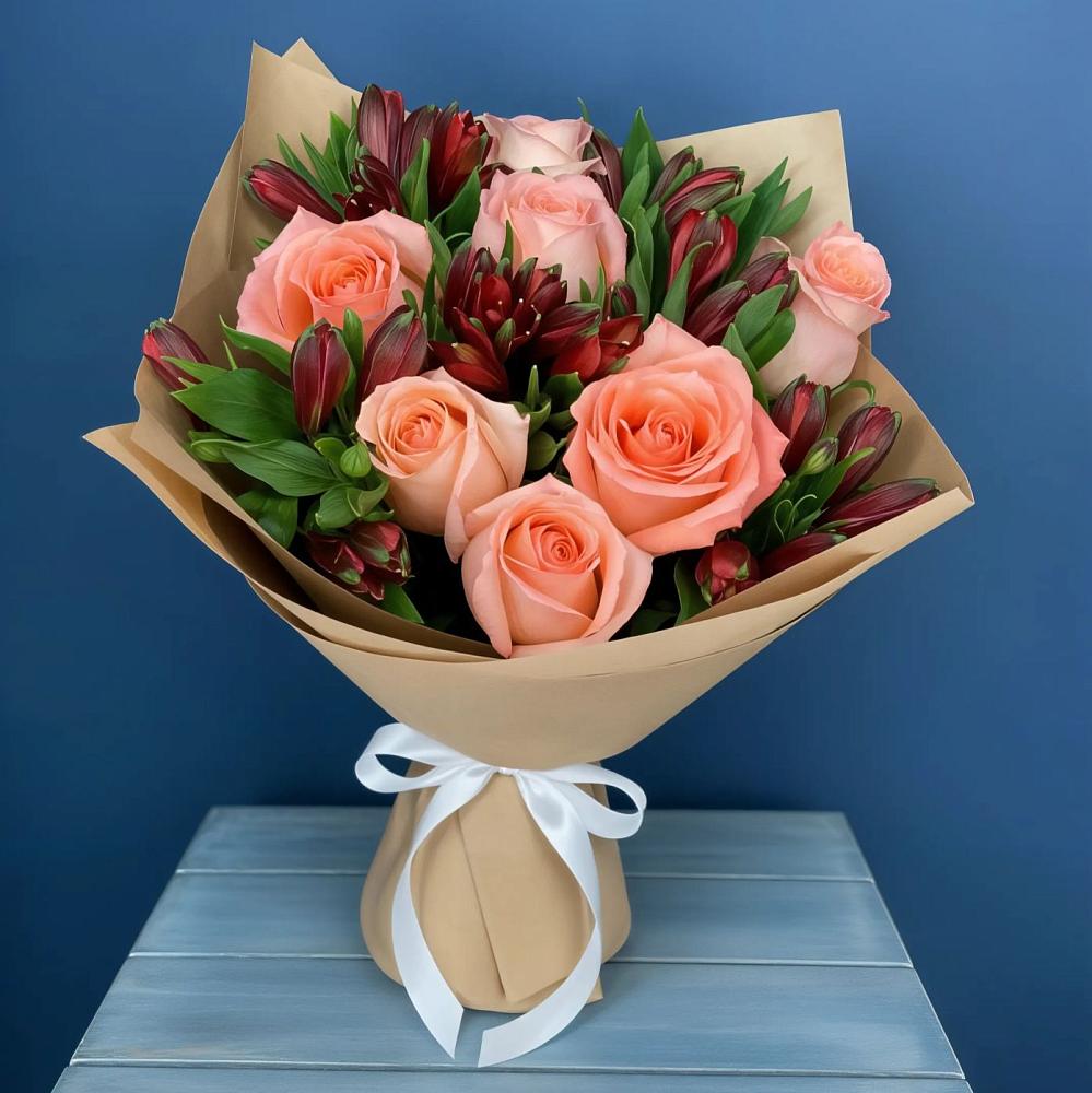 Букет цветов из: Розы и Альстромерии в Шаблыкино