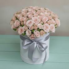 Цветочная композиция из Розы в шляпной коробке в Шаблыкино