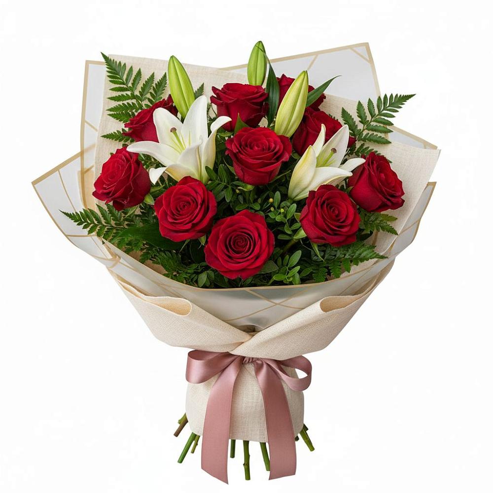 Букет цветов из: Лилии и Розы в Шаблыкино