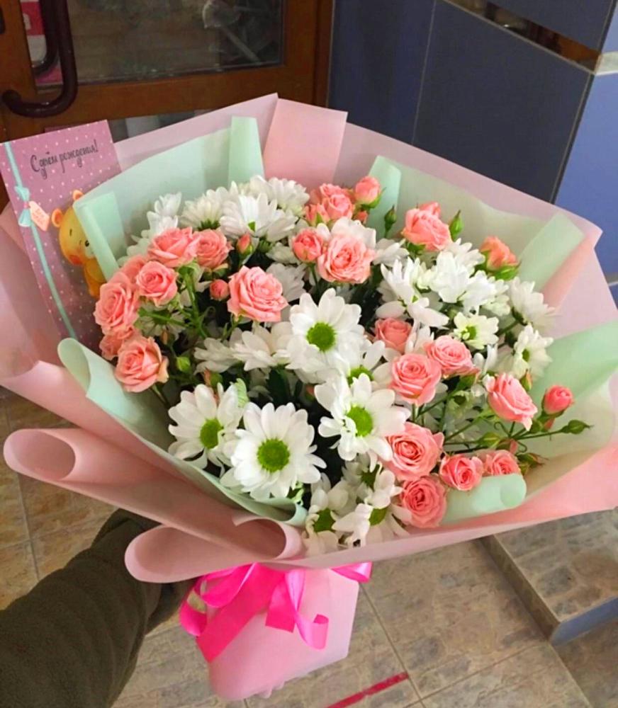 Букет цветов из: Розы и Хризантемы в Шаблыкино