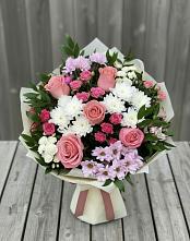 Букет цветов из:  Альстромерии, Гвоздики, Розы и Хризантемы #REPLACE_PRED# Шаблыкино
