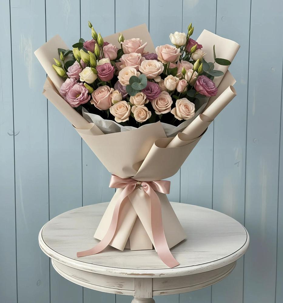 Букет цветов из: Розы и Лизиантусы в Шаблыкино