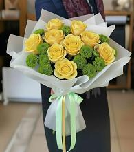 Букет цветов из:  Хризантемы и Розы в Шаблыкино