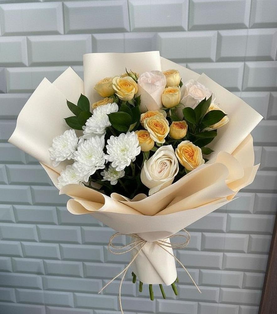 Букет цветов из: Розы и Хризантемы в Шаблыкино