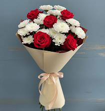 Букет цветов из:  Розы и Хризантемы #REPLACE_PRED# Шаблыкино