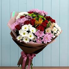 Букет цветов из:  Розы, Хризантемы и Альстромерии в Шаблыкино