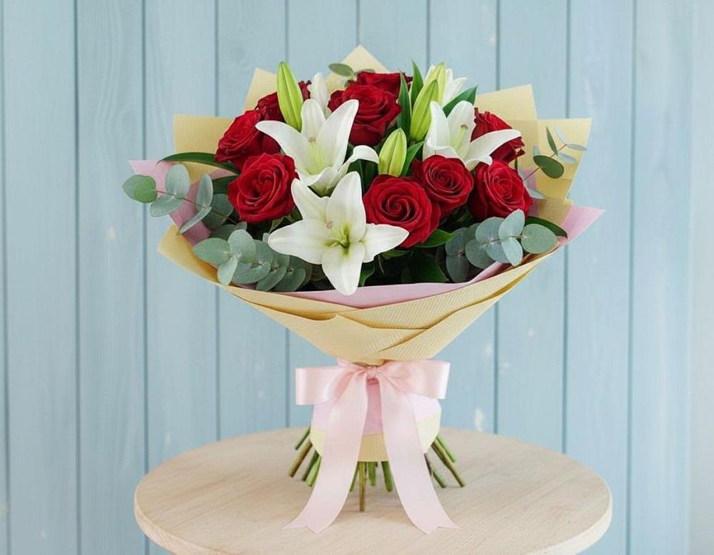 Букет цветов из: Лилии и Розы в Шаблыкино